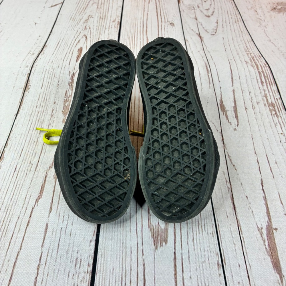 Vans Kids Sk8-Hi Zip Checkerboard Black Neon Yellow Sneakers Size 10.5 721356 - Picture 4 of 7